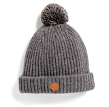 Grey wool winter Pom Pom Hat