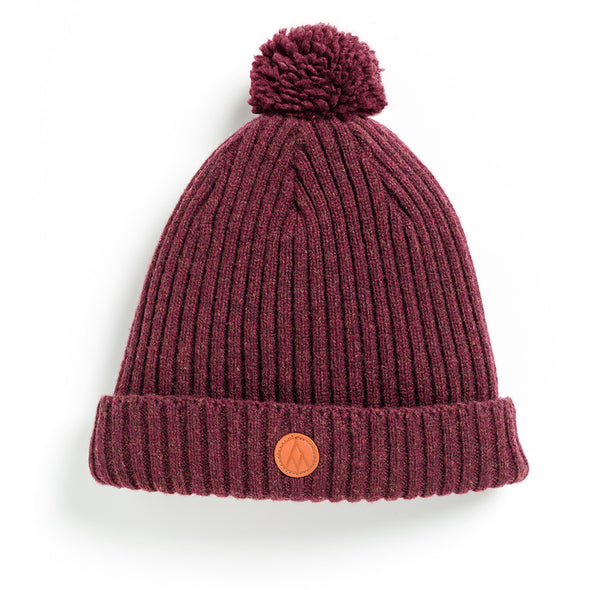 Burgundy wool winter Pom Pom Hat